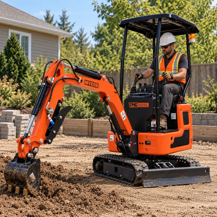 Compact Mini Excavator, 13.5 HP Briggs & Stratton XR Gas Engine, 61-½" Max. Digging Depth, 1900 Lb Operating Weight TMG-MVE08