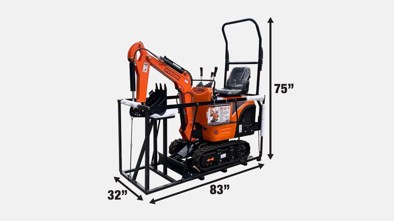 TMG Industrial Kohler Powered Mini Compact Excavator, Eaton Hydraulic Motor, 360° Rotation, 11