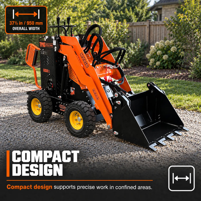 1630 LB Wheeled Stand-On Skid Steer, 420cc/11.5 HP Gas Engine, 30" Bucket Width, TMG-MVL16