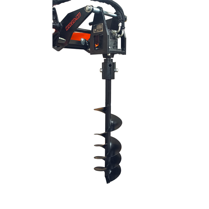 7-7/8" Post Hole Digger with Auger, G 3/8" Hydraulic Hoses and Flat Quick Couplers, Works for TMG-MVL16 & TMG-MVL20 Stand-on Skid Steer, TMG-MVL20-AU