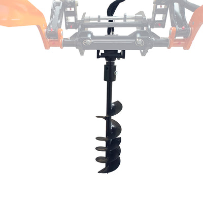 Foreuse de poteaux 7-7/8" avec tarière, flexibles hydrauliques G 3/8" et coupleurs rapides plats, compatible avec les chargeuses compactes à conducteur debout TMG-MVL16 et TMG-MVL20, TMG-MVL20-AU