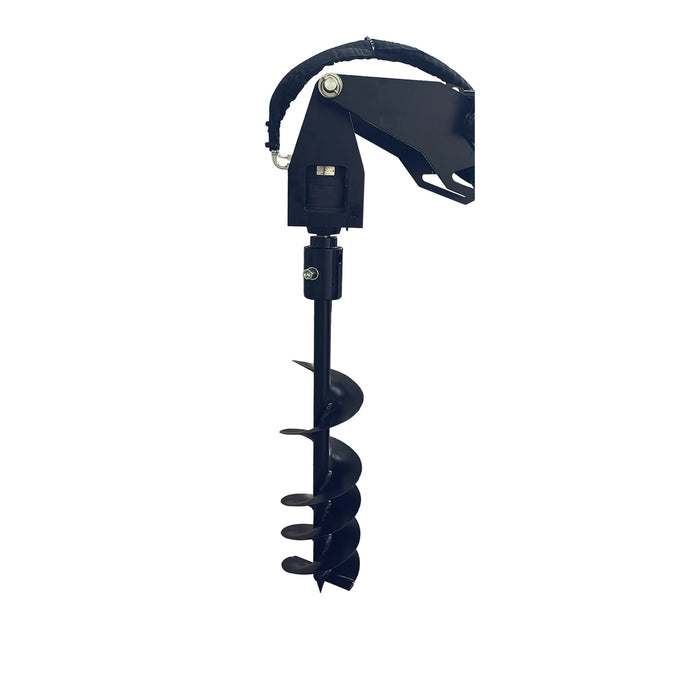 7-7/8" Post Hole Digger with Auger, G 3/8" Hydraulic Hoses and Flat Quick Couplers, Works for TMG-MVL16 & TMG-MVL20 Stand-on Skid Steer, TMG-MVL20-AU