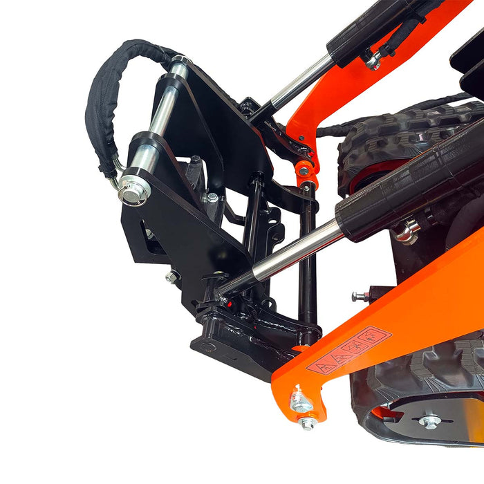 7-7/8" Post Hole Digger with Auger, G 3/8" Hydraulic Hoses and Flat Quick Couplers, Works for TMG-MVL16 & TMG-MVL20 Stand-on Skid Steer, TMG-MVL20-AU