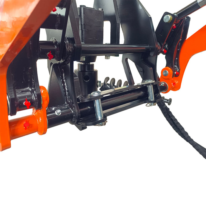 7-7/8" Post Hole Digger with Auger, G 3/8" Hydraulic Hoses and Flat Quick Couplers, Works for TMG-MVL16 & TMG-MVL20 Stand-on Skid Steer, TMG-MVL20-AU