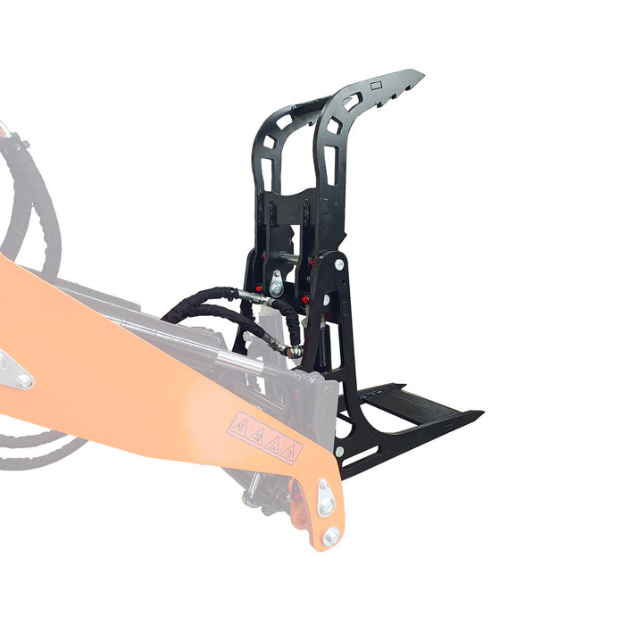 13-3/8" Log Grapple, G 3/8" Hydraulic Hoses and Flat Quick Couplers, Works for TMG-MVL16 & TMG-MVL20 Stand-on Skid Steer, TMG-MVL20-GRP
