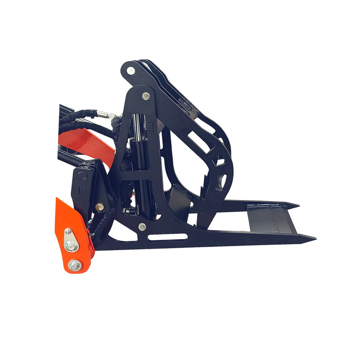 13-3/8" Log Grapple, G 3/8" Hydraulic Hoses and Flat Quick Couplers, Works for TMG-MVL16 & TMG-MVL20 Stand-on Skid Steer, TMG-MVL20-GRP