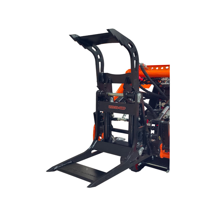 13-3/8" Log Grapple, G 3/8" Hydraulic Hoses and Flat Quick Couplers, Works for TMG-MVL16 & TMG-MVL20 Stand-on Skid Steer, TMG-MVL20-GRP