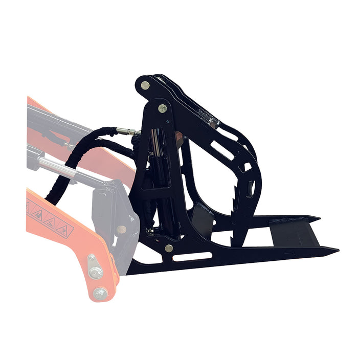 13-3/8" Log Grapple, G 3/8" Hydraulic Hoses and Flat Quick Couplers, Works for TMG-MVL16 & TMG-MVL20 Stand-on Skid Steer, TMG-MVL20-GRP