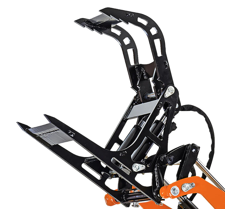 13-3/8" Log Grapple, G 3/8" Hydraulic Hoses and Flat Quick Couplers, Works for TMG-MVL16 & TMG-MVL20 Stand-on Skid Steer, TMG-MVL20-GRP