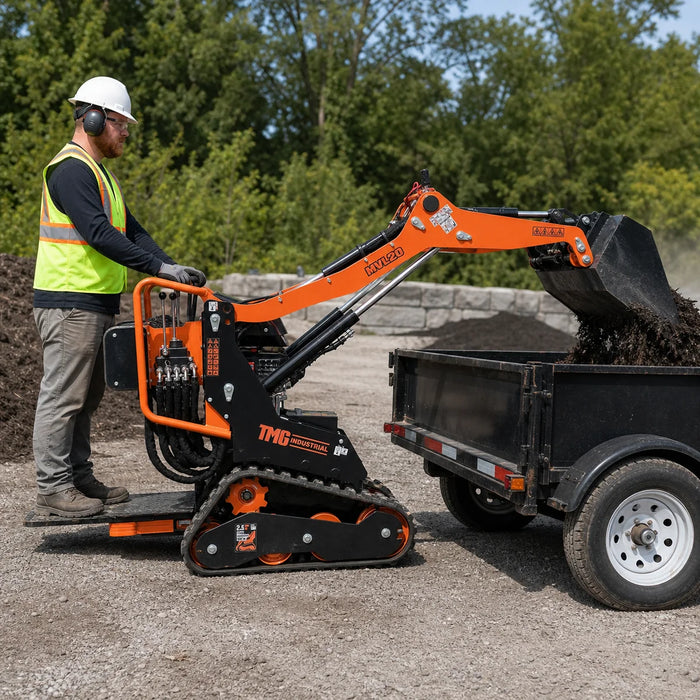 1650 LB Tracked Stand-On Mini Skid Steer, 306cc/8.5 HP Gas Engine, 30" Bucket Width, TMG-MVL20