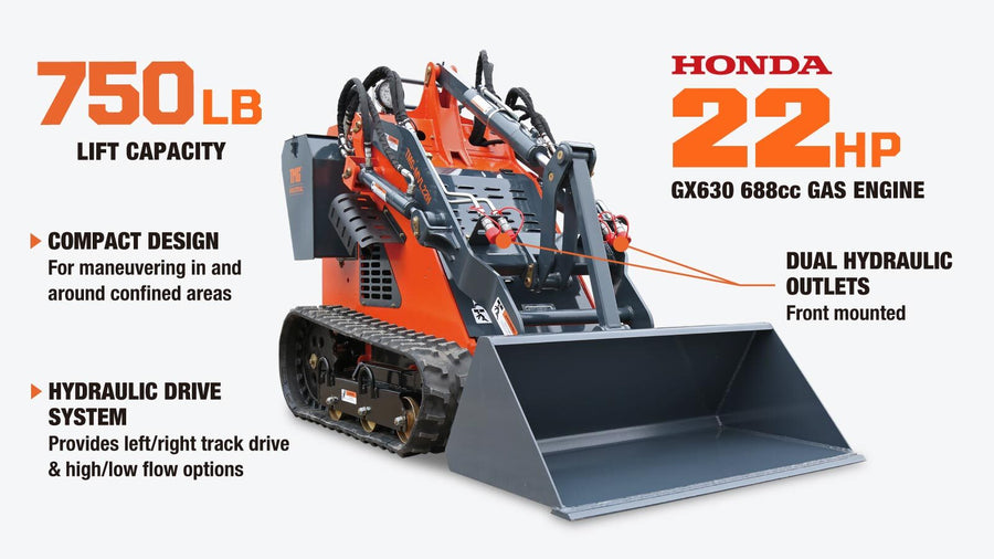 Stand-On Mini Track Loader, 22 HP Honda Engine (Discontinued-No Longer Available) TMG-MVL22H