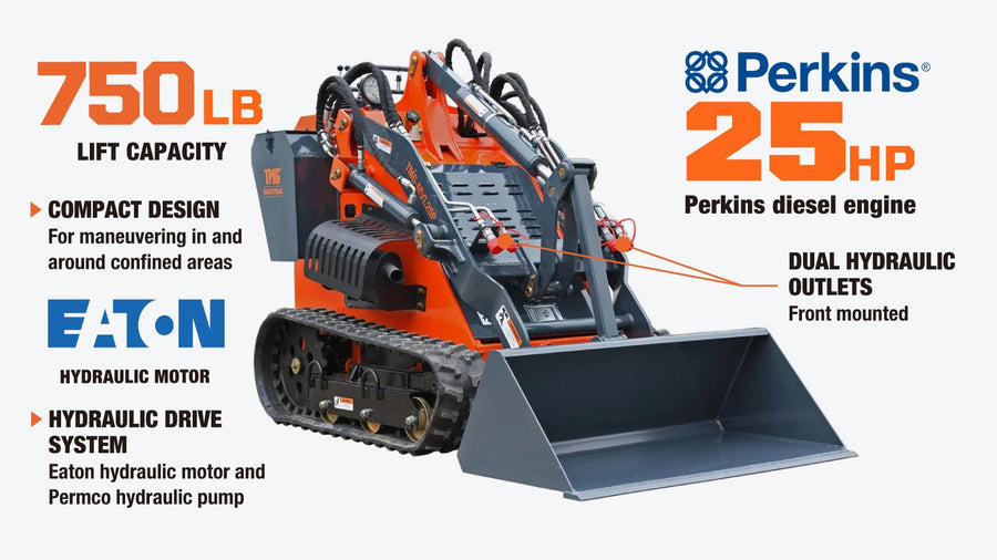 Stand-On Mini Track Loader, 25 HP Perkins Diesel Engine (Discontinued-No Longer Available) TMG-MVL25P