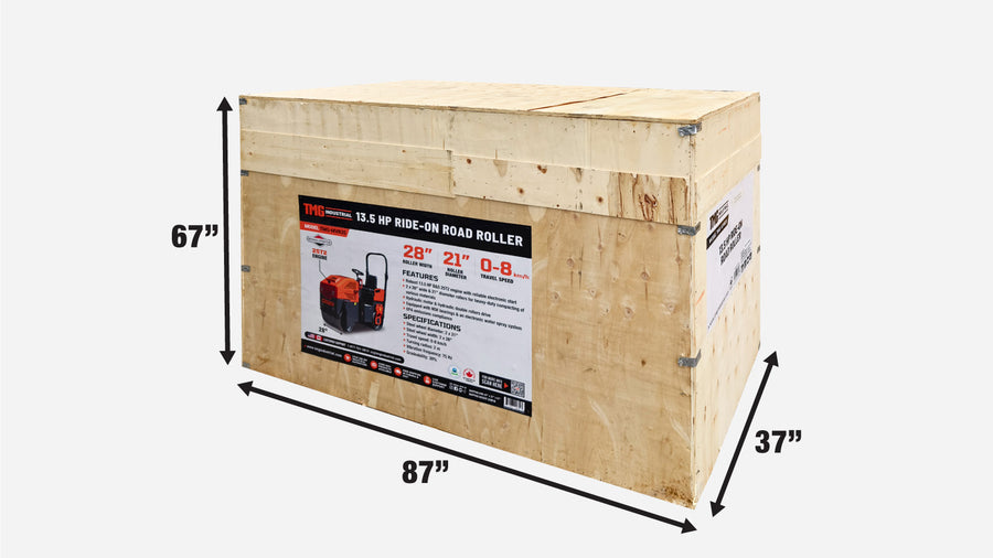 13.5 HP Ride-On Road Roller, 2 x 28" Wide & 21" Diameter Rollers, EPA Emissions Compliance TMG-MVR35
