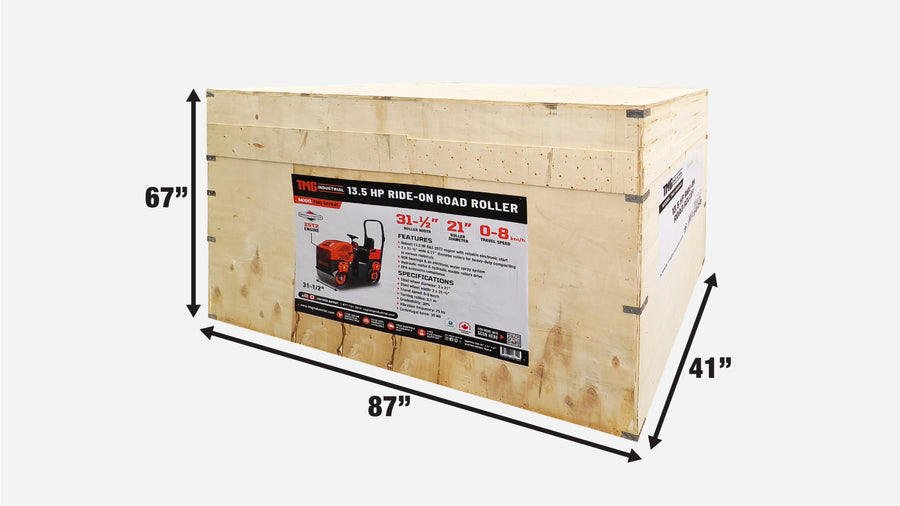 13.5 HP Ride-On Road Roller, 2 x 31-½" Wide & 21" Diameter Rollers, EPA Emissions Compliance TMG-MVR45