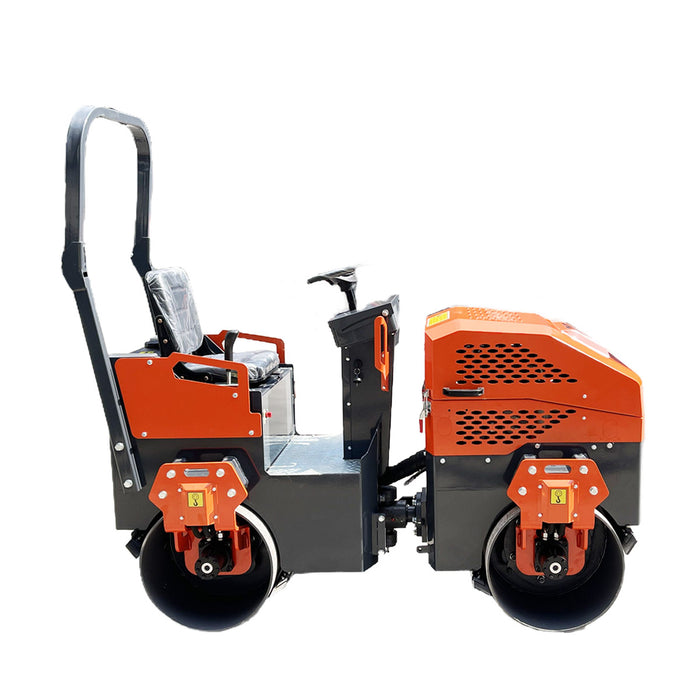 TMG Industrial 13.5 HP Ride-On Road Roller, 2 x 31-½” Wide & 21” Diameter Rollers, EPA Emissions Compliance, TMG-MVR45