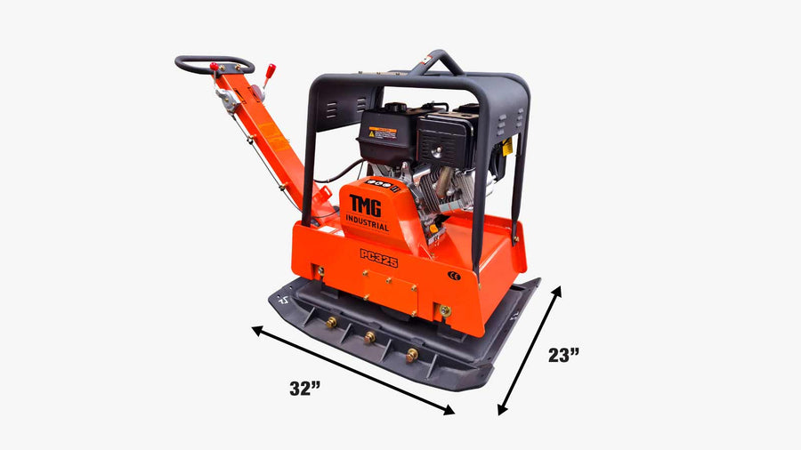 8500 Lbs Reversible Plate Compactor, 13 HP Loncin G390F EPA Engine, Self-Adjusting Centrifugal Clutch, TMG-PC325