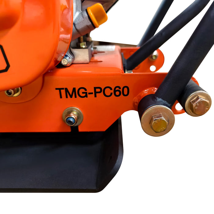 TMG Industrial 2380 Lbs Heavy-Duty Plate Compactor, 6.5 HP Loncin G200F Engine, 8” Compaction Depth, TMG-PC60