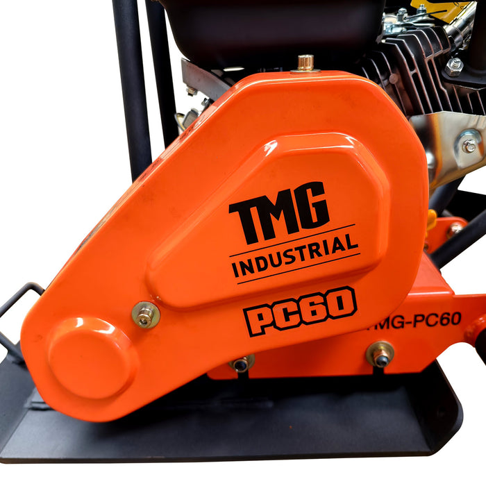 TMG Industrial 2380 Lbs Heavy-Duty Plate Compactor, 6.5 HP Loncin G200F Engine, 8” Compaction Depth, TMG-PC60