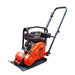 2380 Lbs Heavy-Duty Plate Compactor, 6.5 HP Loncin G200F Engine, 8” Compaction Depth angled view