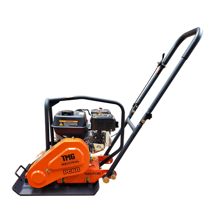 2380 Lbs Heavy-Duty Plate Compactor, 6.5 HP Loncin G200F Engine, 8” Compaction Depth side view