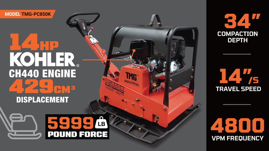 8,550-lb Reversible Hydraulic Plate Compactor (Discontinued – No Longer Available) TMG-PC850K