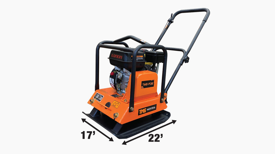 Vibratory Plate Compactor, 3400 lb Compact Capacity, 6.5 HP Loncin Engine, TMG-PC90
