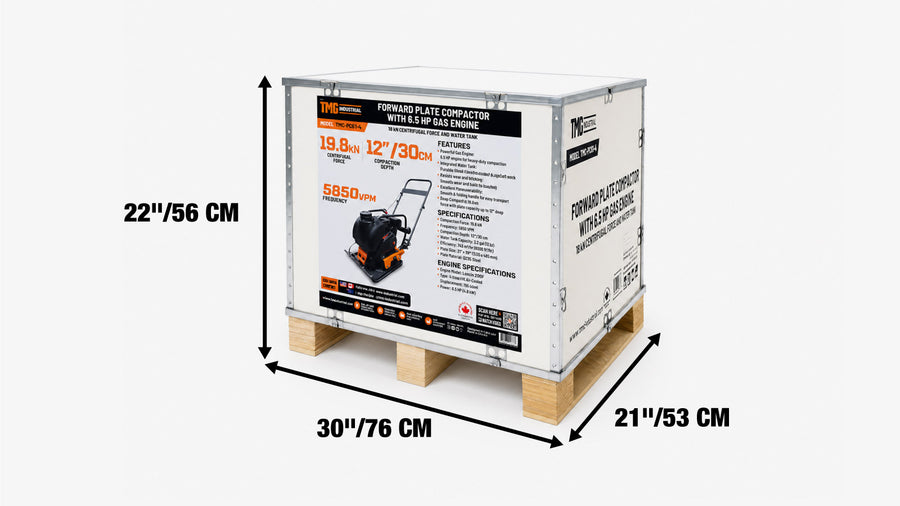 4,450 lb Forward Vibratory Plate Compactor with 6.5 HP Gas Engine, 12 in. Compaction Depth and Water Tank TMG-PCF140L