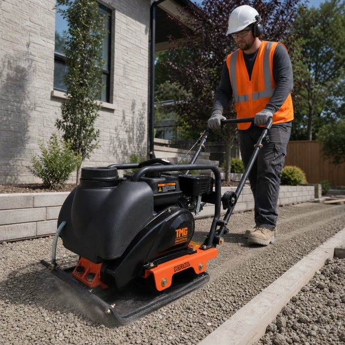 4,450 lb Forward Vibratory Plate Compactor with 6.5 HP Gas Engine, 12 in. Compaction Depth and Water Tank TMG-PCF140L