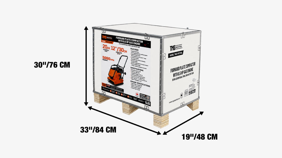 4450-lb Forward Vibratory Plate Compactor with 6.5 HP Gas Engine, 14 Inch Compaction Depth and Water Tank TMG-PCF180L