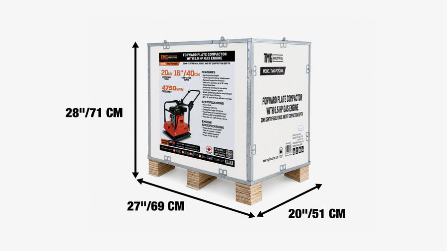4500-lb Forward Vibratory Plate Compactor with 6.5 HP Gas Engine and 16 in. Compaction Depth TMG-PCF200L