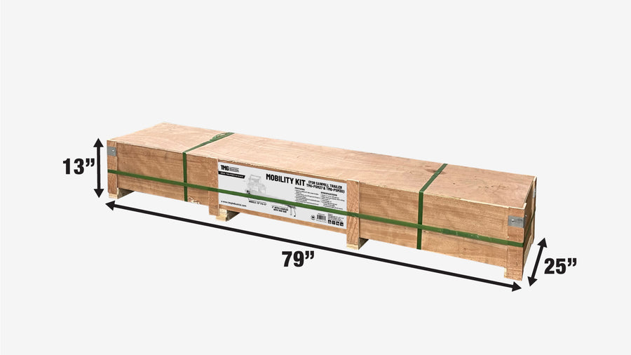 Mobility Combo Kit for Sawmill PSM27 & PSM30, Rubber Torsion Axle, Sawhead Lockdown, Wheel Fenders, Wiring Harness, TMG-PSM27-30-Mjack