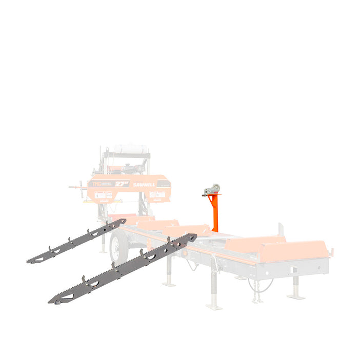 TMG Industrial Log Loading Ramp Kit for Sawmill Trailer PSM27, Mast/Boom, 70” Ramp Length, 3800-lb Load Capacity, TMG-PSM27-Lramp