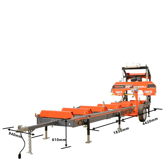 TMG Industrial 6’ Extension Sub-Frame for TMG-PSM30, 6600 Lb Capacity, Leveling Jacks (2000 Lb Capacity), Saw Head Anti-Roll Plate, 10” Leveling Height Adjustment, Reversible Design, TMG-PSM30-Sframe-6EX