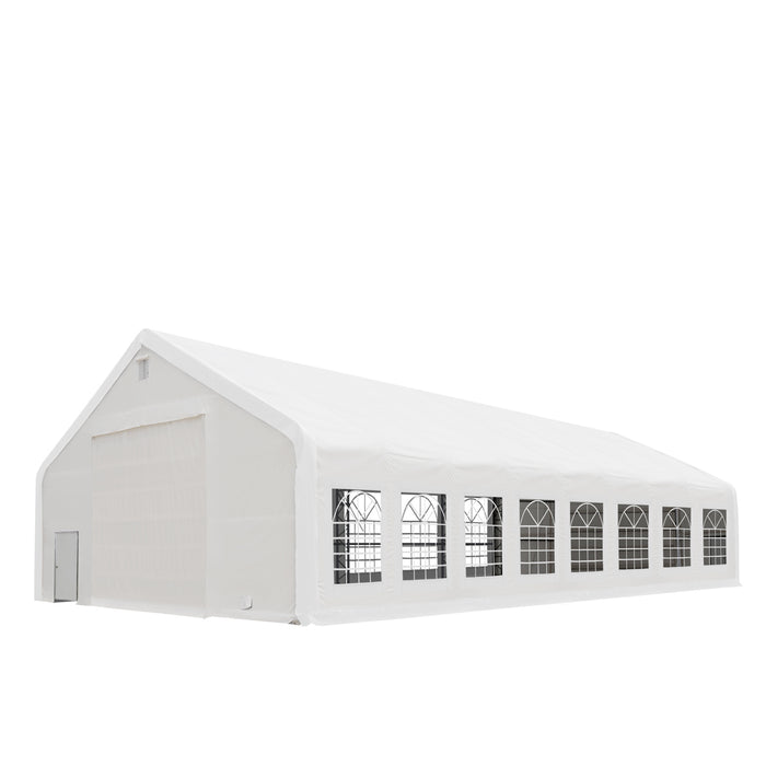 TMG Industrial 40' x 80' Dual Truss Outdoor Event Party Tent, See-Through Clear Window Sidewall Panels, 21 oz PVC Cover, TMG-PT4081