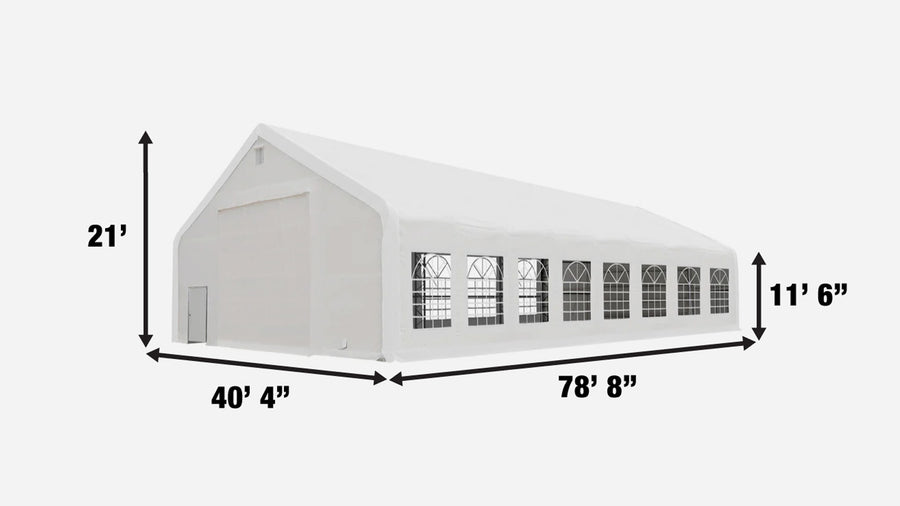 40' x 80' Dual Truss Outdoor Event Party Tent, See-Through Clear Window Sidewall Panels, 21 oz PVC Cover TMG-PT4081