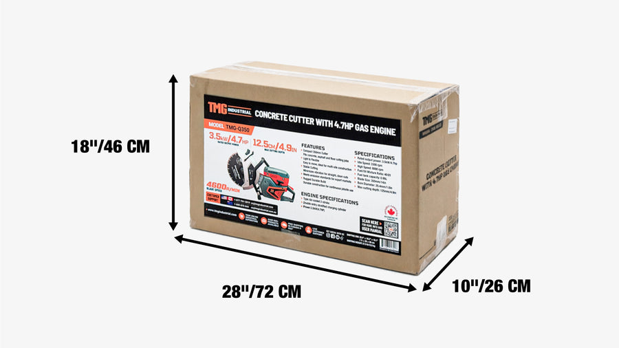 14" Gas Powered Concrete Cut-Off Saw, 4.9" Max Cutting Depth, 4.7 HP Engine, TMG-Q350