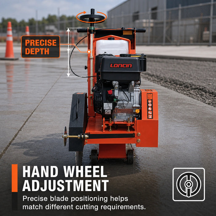 20" Walk-Behind Concrete Saw, 6.5" Max Cutting Depth, 13 HP Gas Engine, Self-Propelled, TMG-Q480