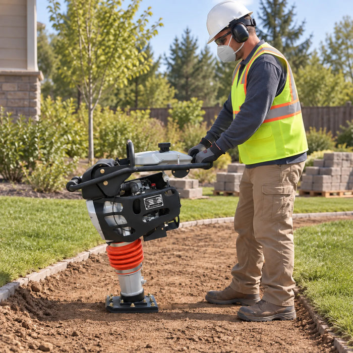 3370 lb Compaction Force Jumping Jack Tamping Rammer Compactor, 3.6 HP Engine, Cohesive & Granular Soils, TMG-RM90