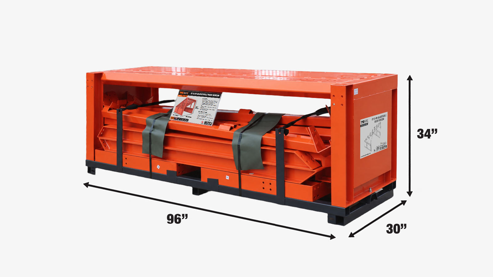8' Heavy Duty Grizzly Rock Screen with Adjustable Deck Bars, 5000-lb Capacity TMG-RS08-shipping-info-image