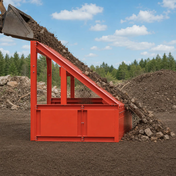 Crible à roches robuste Grizzly de 8 pieds avec barres de pont réglables, capacité de 5 000 lb TMG-RS08