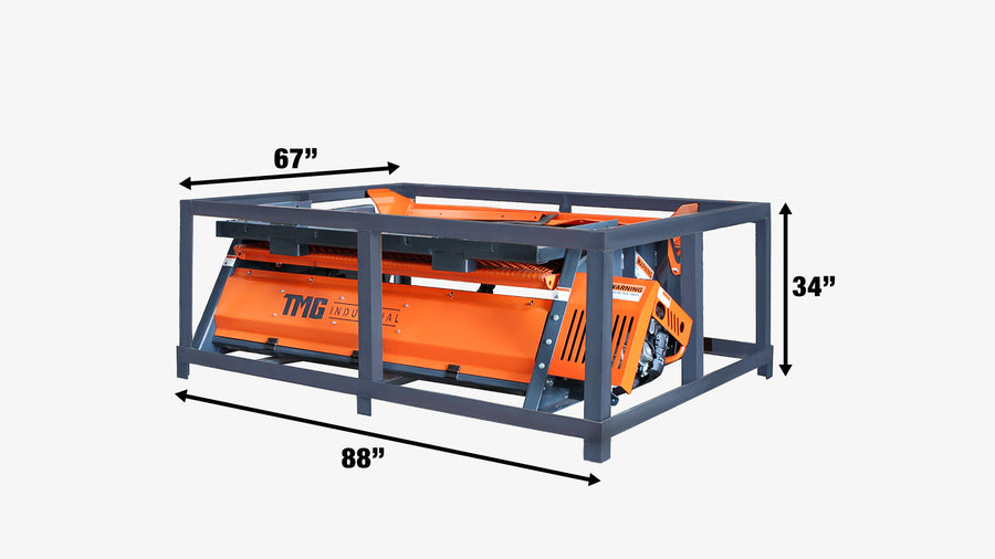 TMG Industrial 70" Tamis vibrant pour terre végétale, moteur Kohler de 5,5 HP, ressorts à lames en porte-à-faux, plate-forme de criblage à 30°, TMG-RSV70G
