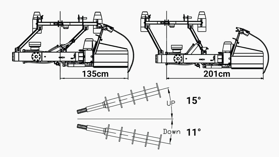 Obstacle Offset Rotary Side Tiller, 28" Working Width for 40-60 HP Tractors, TMG-RTO70