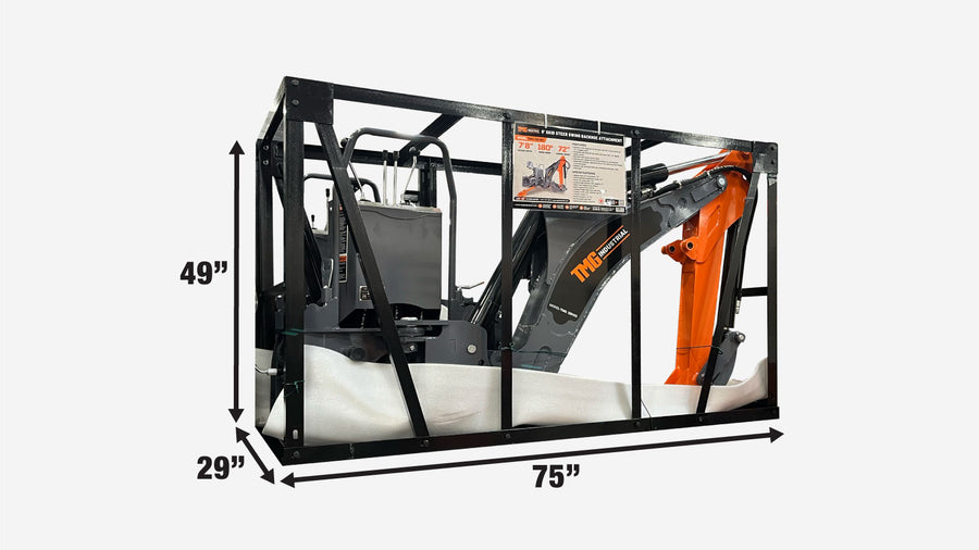 8' Skid Steer Backhoe Attachment, Italian Hydraulic Valves & 12" Bucket TMG-SBH55