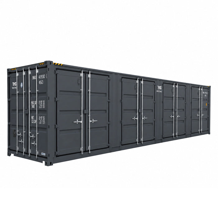40-Foot High Cube Shipping Container with 4 Side Doors – One-Way Use Sea Can TMG-SC40SD