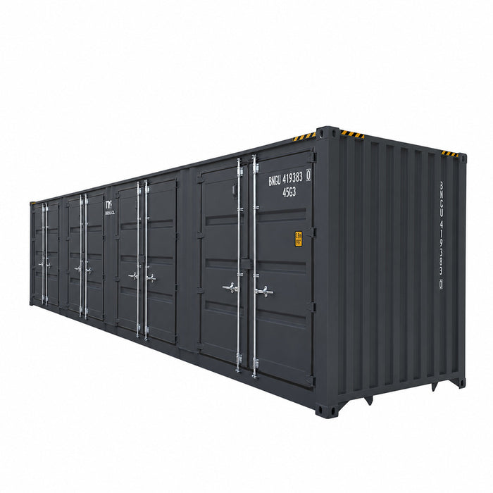 40-Foot High Cube Shipping Container with 4 Side Doors – One-Way Use Sea Can TMG-SC40SD
