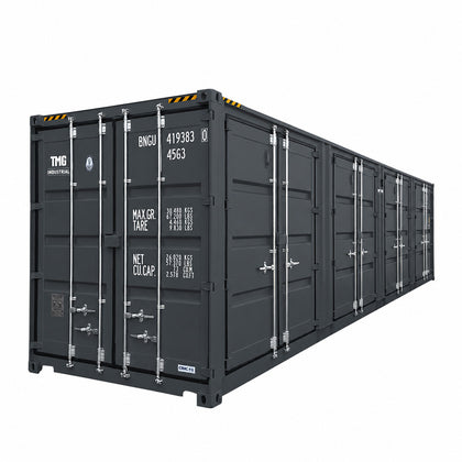 40-Foot High Cube Shipping Container with 4 Side Doors – One-Way Use Sea Can TMG-SC40SD