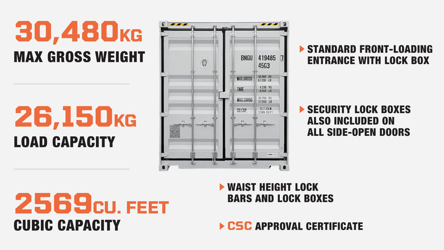 40-Foot High Cube Shipping Container with 2 Side Doors – One-Way Use Sea Can TMG-SC45S