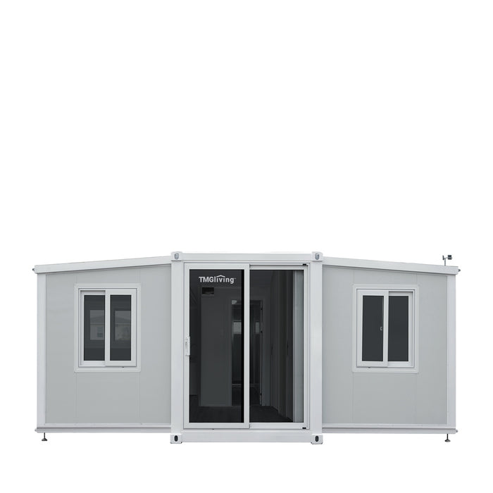 TMG Industrial 20’ Expandable Container House, 2 Bedrooms, Living Room, Bathroom, Kitchen Cabinets, Plumbing Ready, TMG-SCE20