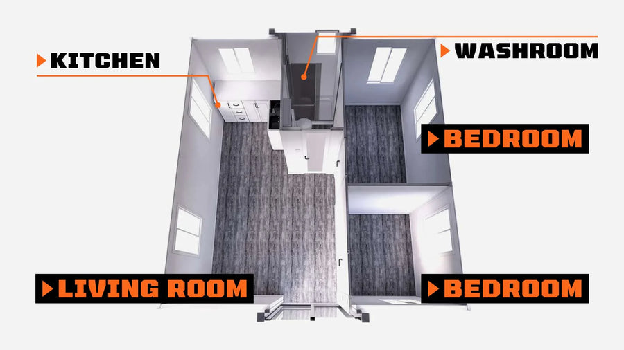 20' Expandable Container Home, Fire-Resistant, Rodent-Proof, TMG-SCE20
