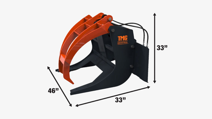 30" Log Grapple Attachment for Skid Steers, 3000-lb Capacity TMG-SLG30